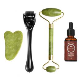 3-in-1 Derma Roller, Jade Roller and Gua Sha Facial Tool Set(TW-BR05)